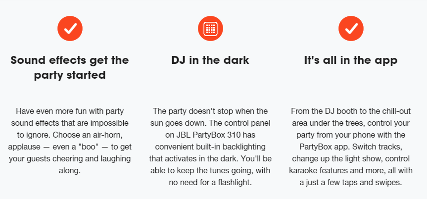 Features of the JBL Partybox 310